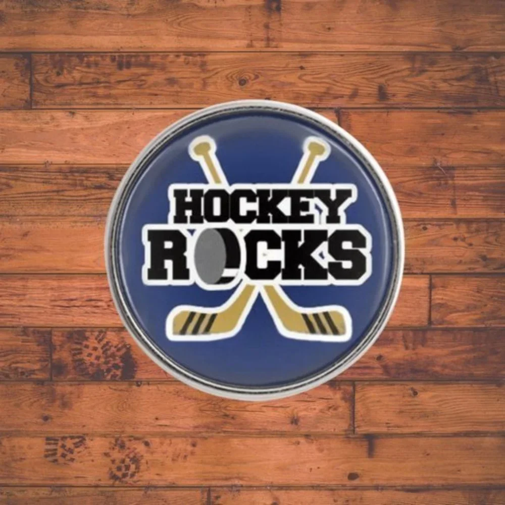 Hockey Rocks Snap Button - Picture 1 of 3